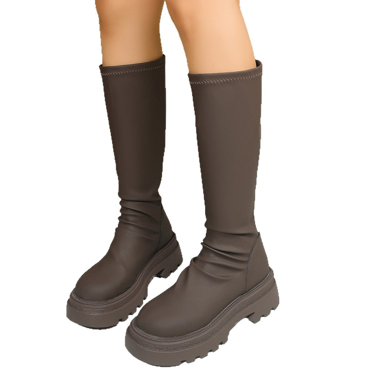 Bottes simili cuir femme