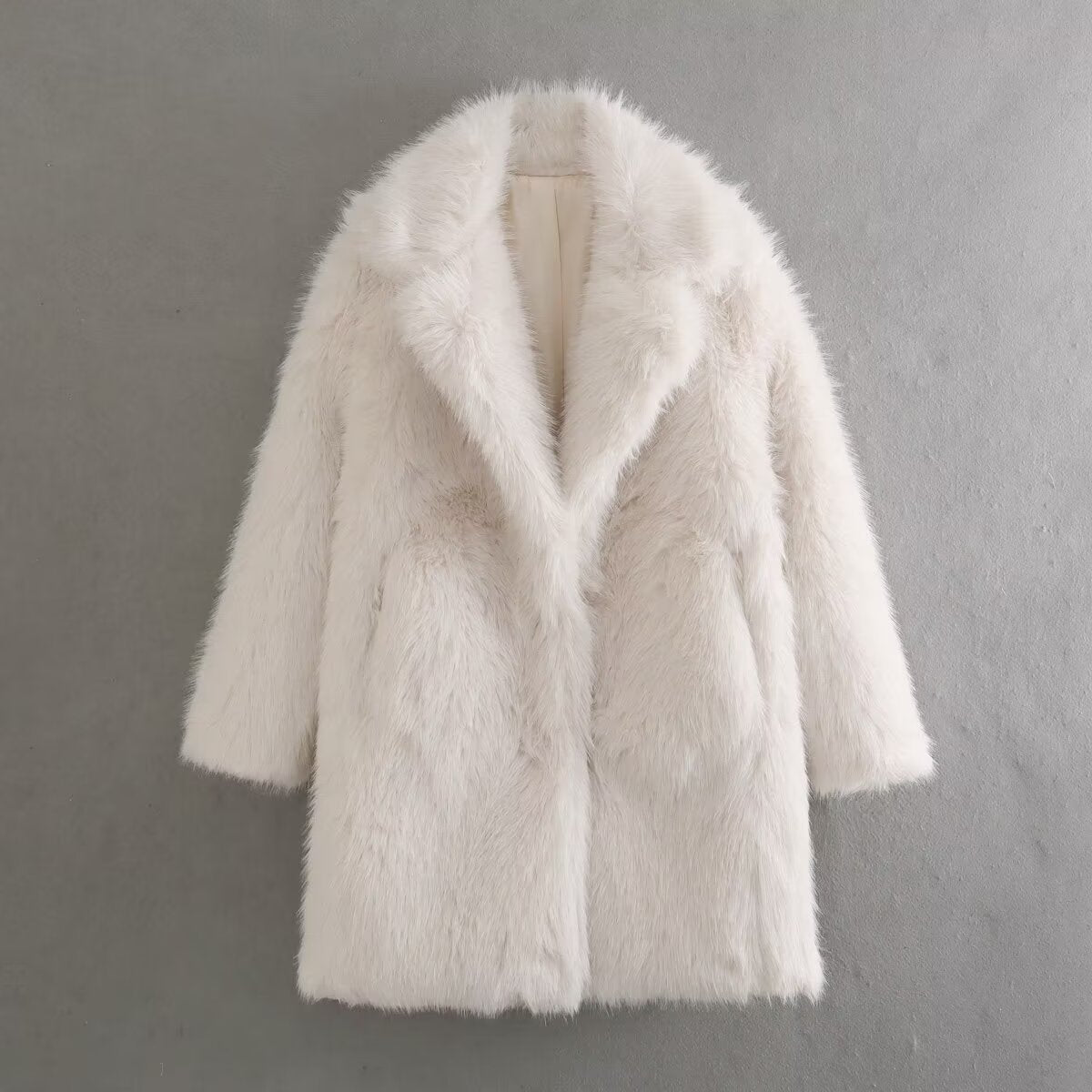 Manteau fourrure mi-long femme