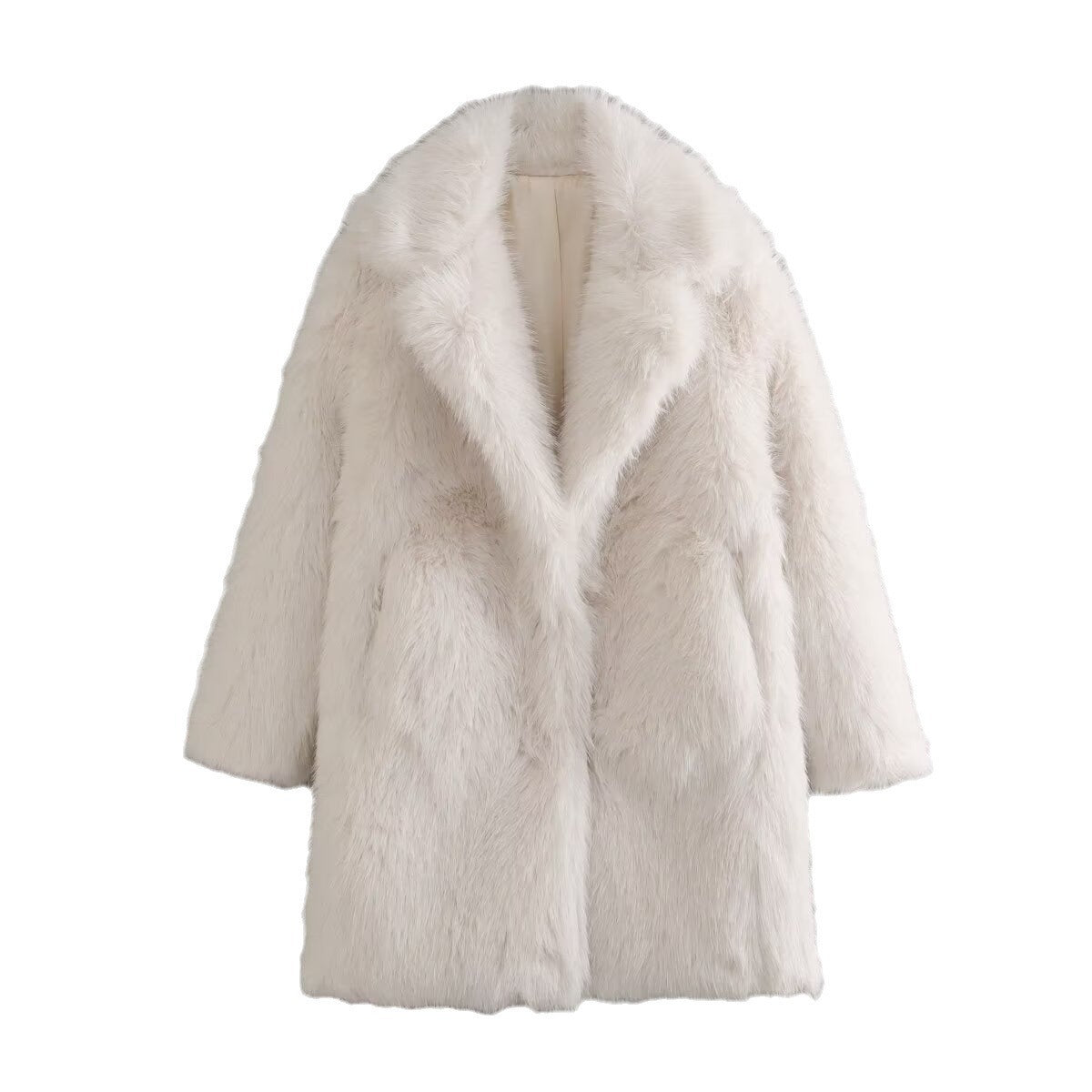 Manteau fourrure mi-long femme