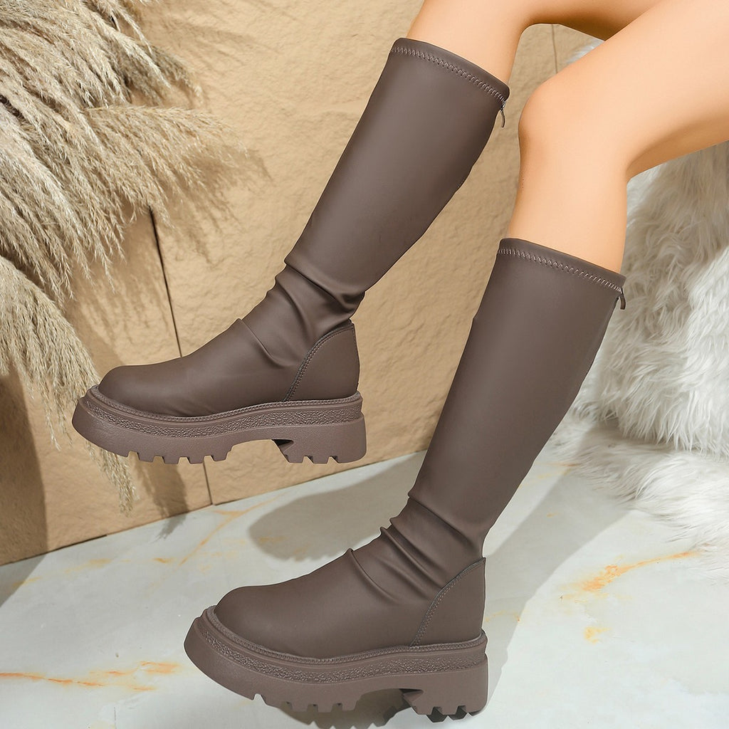 Bottes simili cuir femme